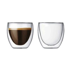 Bodum Pavina Medium 8oz Double Walled Coffee Glasses (Set of 2)