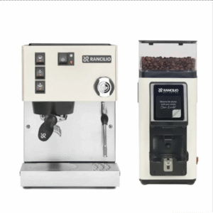 Rancilio Silvia M V6 Espresso Machine (White) and Rancilio Stile SD Grinder (White) Bundle